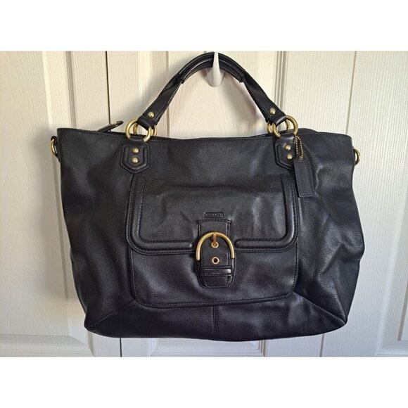 Coach Campbell Black Satchel Handbag Business Tote F24683 NO SHOULDER STRAP - Picture 1 of 15